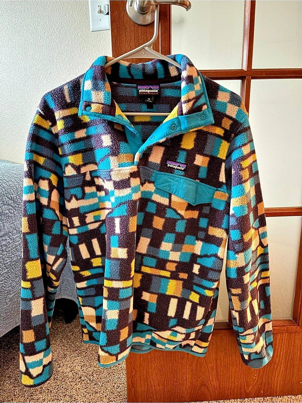 Patagonia Lightweight Synchilla Snap-T Pullover Blue & Black XS